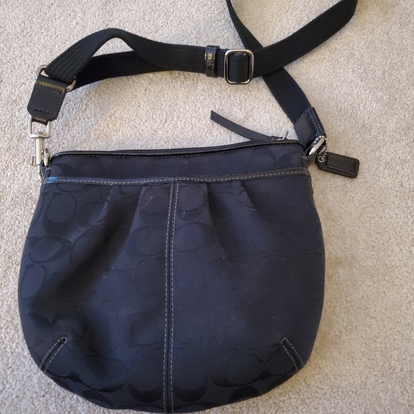 Coach Logo Black Crossbody with Silver tone Hardware. Excellent Condition - Picture 2 of 7